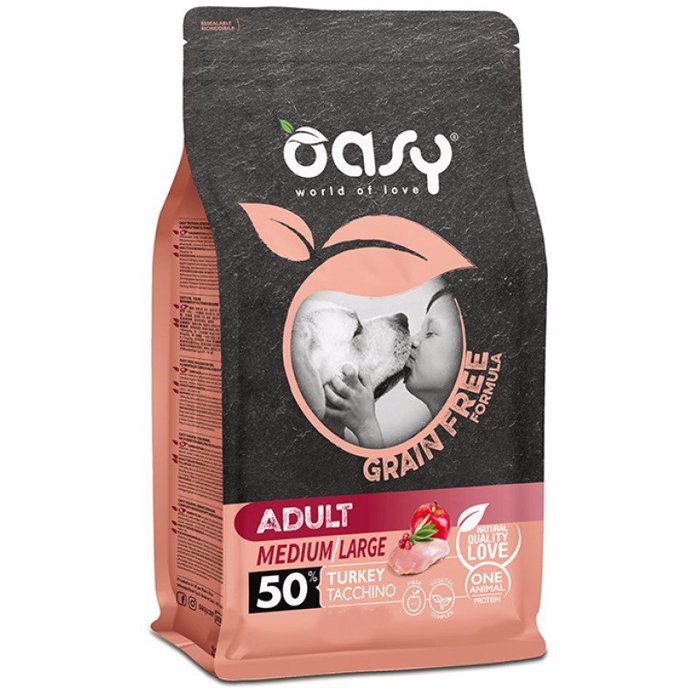 OASY XIRA TROFI SKuLOu GRAIN FREE ADULT MEDIUM - LARGE TURKEY 2,5KG